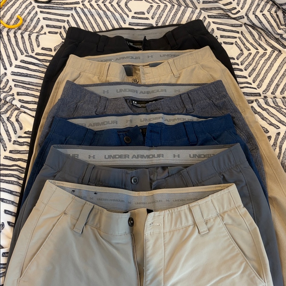 Under Armour Men’s Golf Pants Lot of 6 pairs 34x30